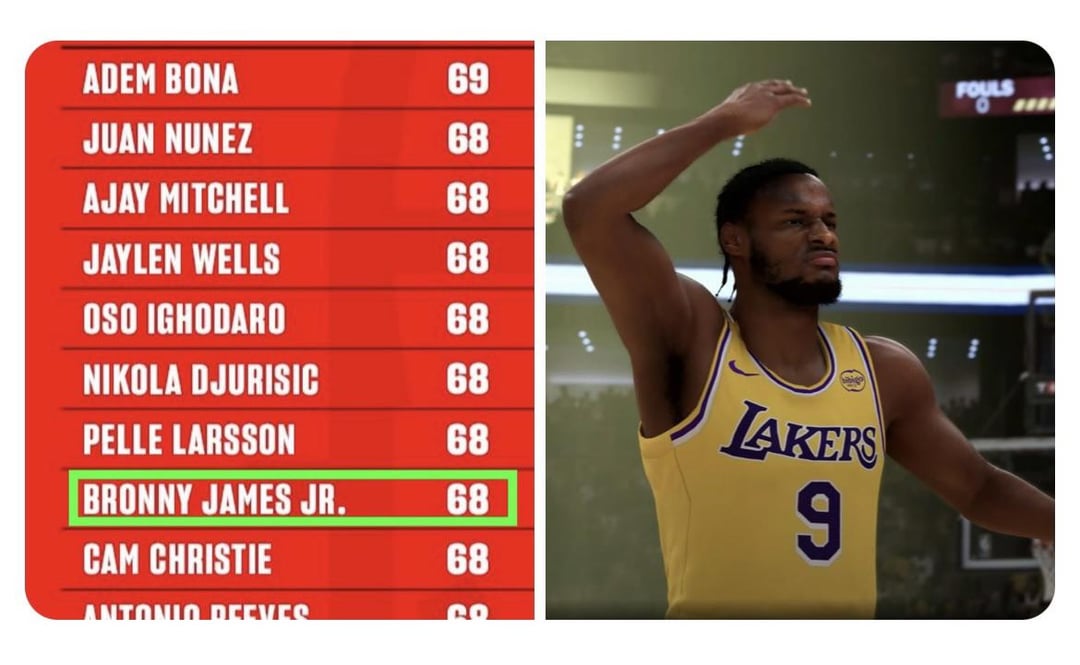 2k25 bronny ratings leaked? Check out what fans are saying!