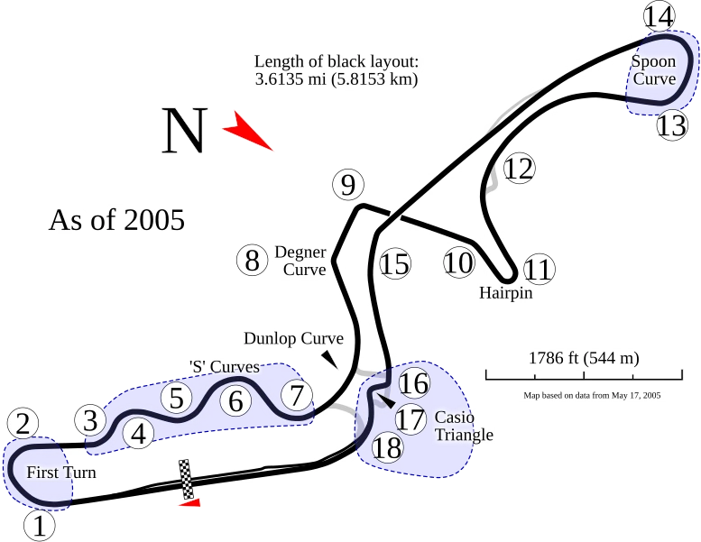 How to read the Suzuka map? Learn the corners and sections quickly.
