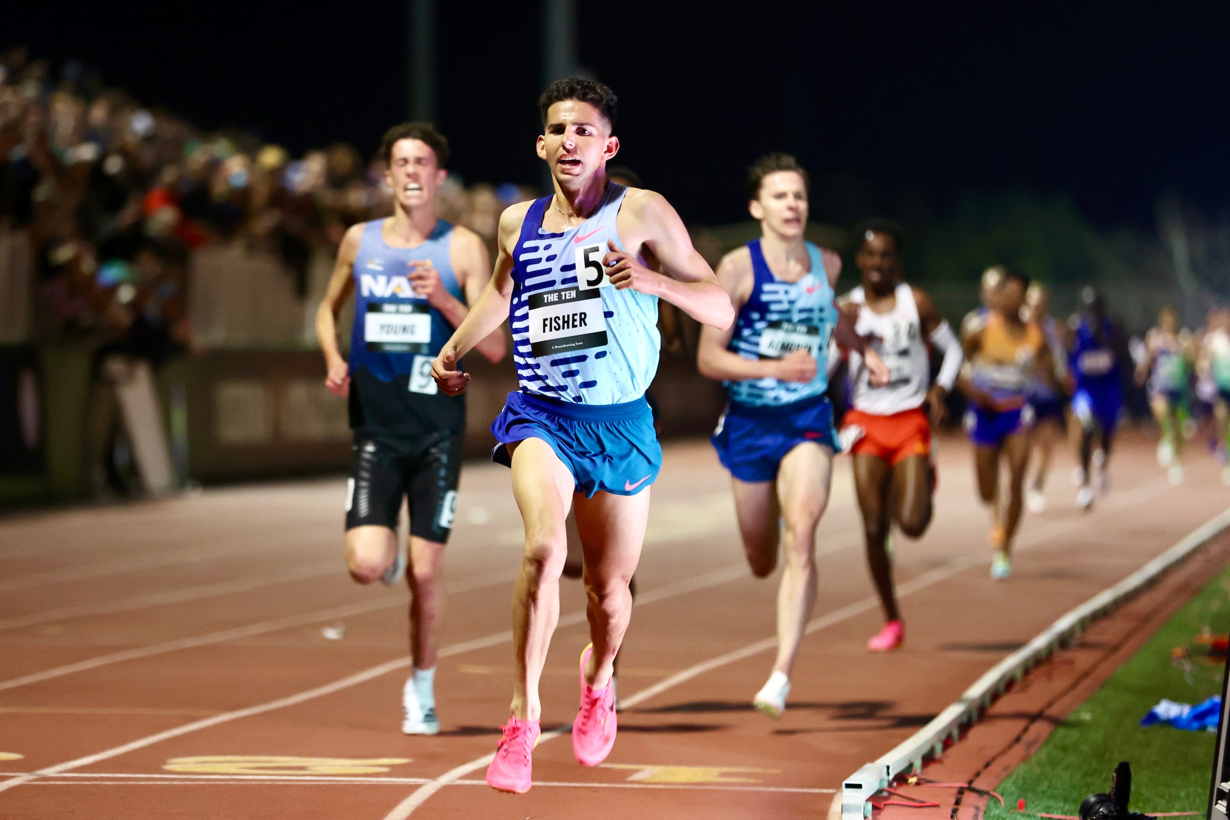 What were the results for the ten track meet 2024? See who won the big races and their times.