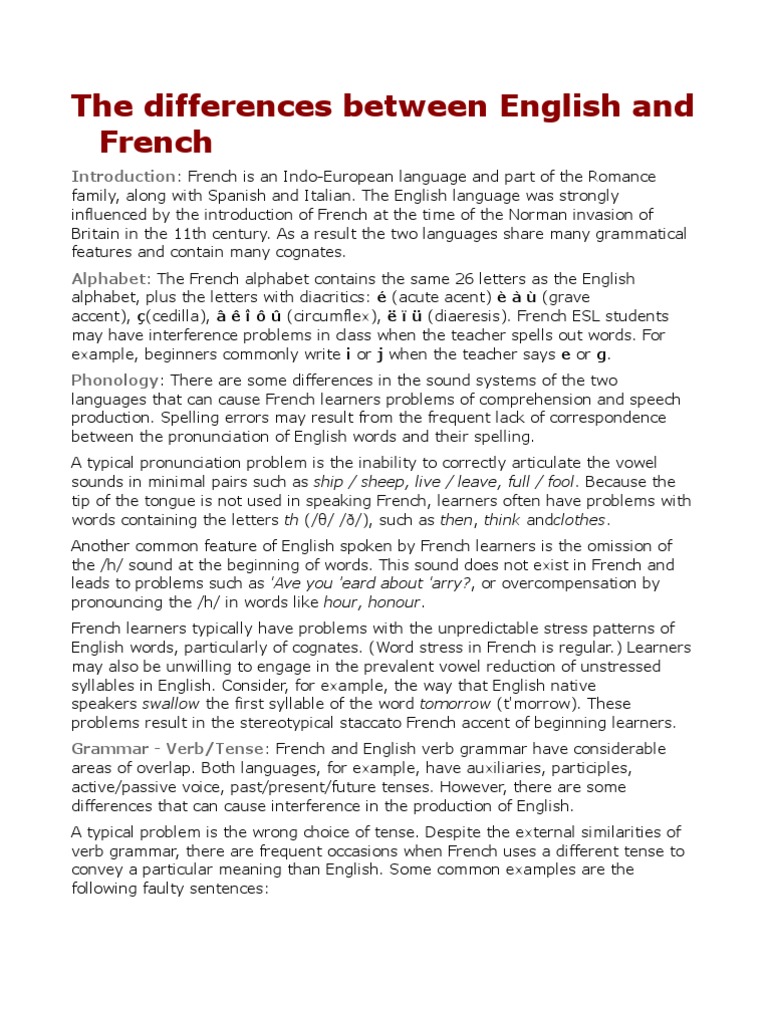 French vs English Similarities: How much do they overlap? A closer look at shared words, grammar, and sounds.