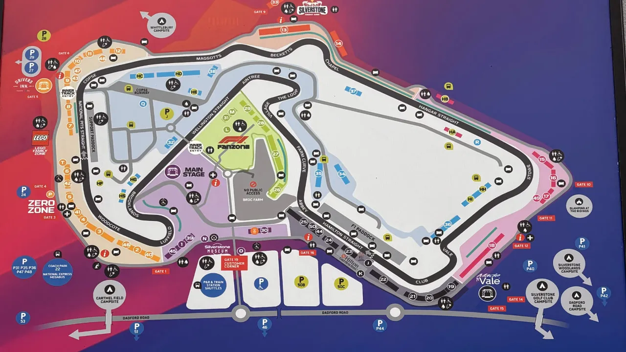 Silverstone F1 map tips: Where to watch.