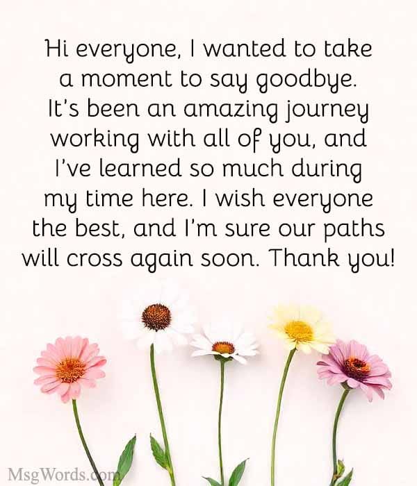 How to write a farewell message to manager who is leaving? (Keep it short and sweet)